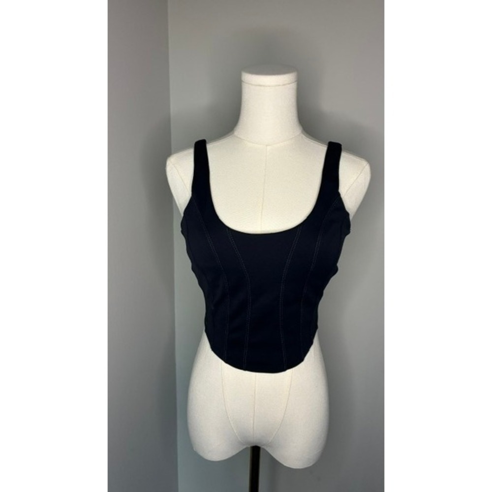 Lululemon Align Corset Bra Tank Top Black Contrast Stitch XS